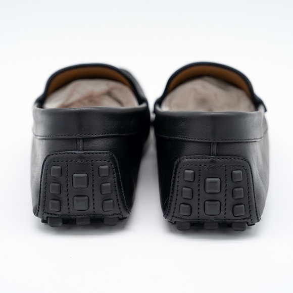 size 13G 13.5 US Gucci GG Leather Moccasin Driver Black Loafers main image 5